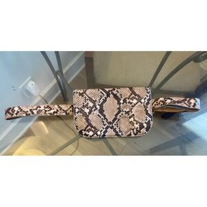 🔴 4/$12 ASOS Snakeskin Waist Belt Bag in Brown and Cream